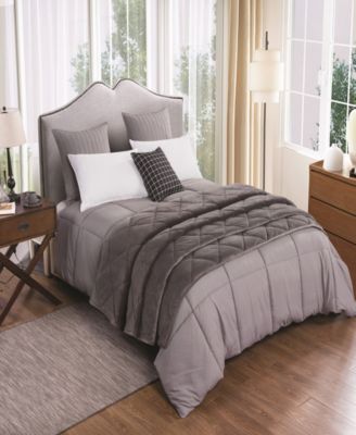 St James Home 2pc Velvet Blanket And Down Alternative Comforter