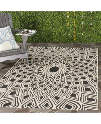 Courtyard CY6616 Black and Beige 5'3" x 7'7" Sisal Weave Outdoor Area Rug