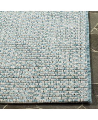 Courtyard CY8653 Light Blue and Light Gray 5'3" x 7'7" Sisal Weave Outdoor Area Rug