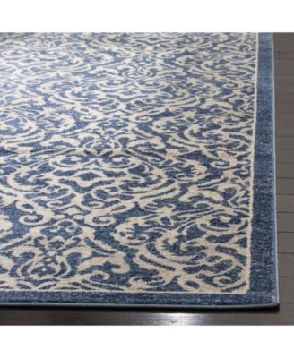 Brentwood BNT810 Navy and Creme 5'3" x 7'6" Area Rug