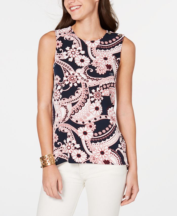 Tommy Hilfiger Paisley-Print Top, Created for Macy's - Macy's