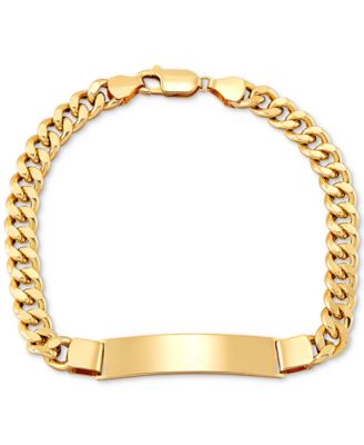 Macy's - Men's Curb Link ID Bracelet in 10k Gold