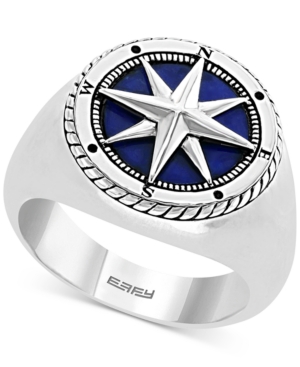 image of Effy Men-s Lapis Lazuli Compass Ring in Sterling Silver