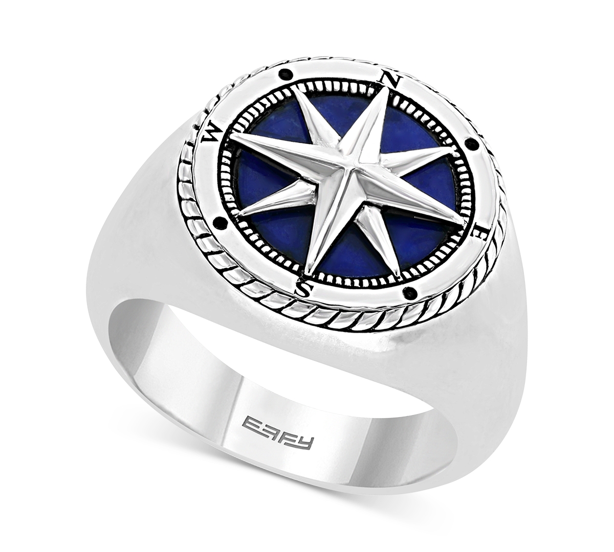 Effy Men's Lapis Lazuli Compass Ring in Sterling Silver - Silver