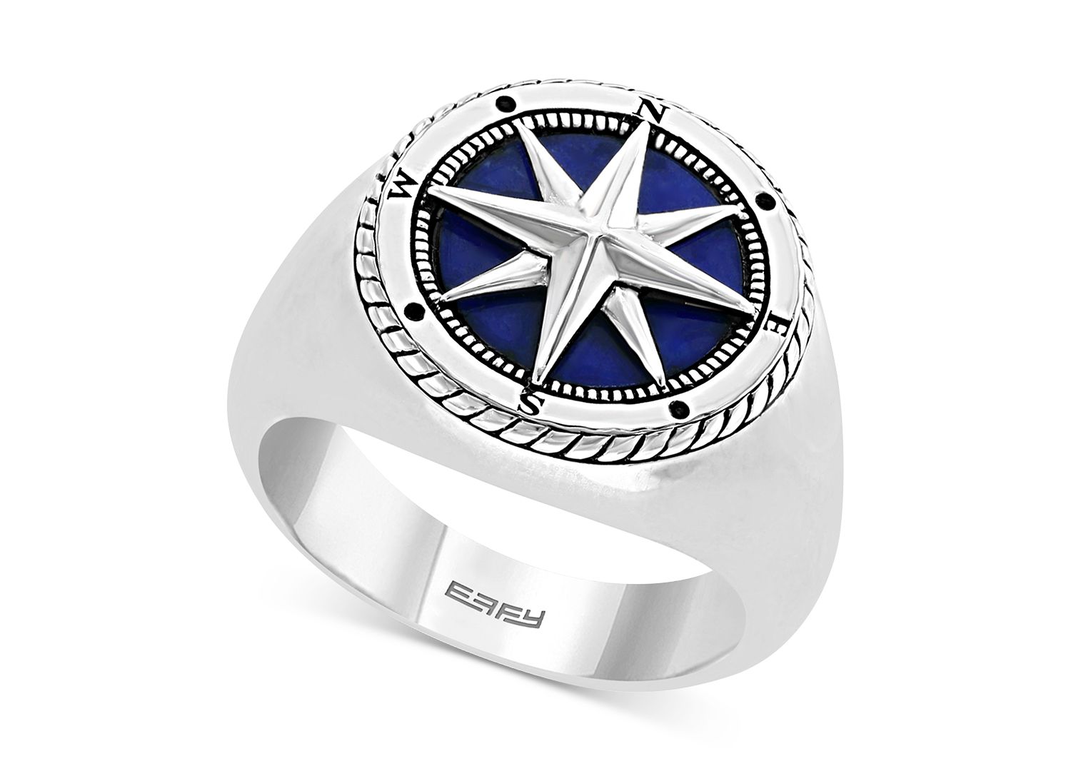 EFFY® Men's Lapis Lazuli Compass Ring in Sterling Silver