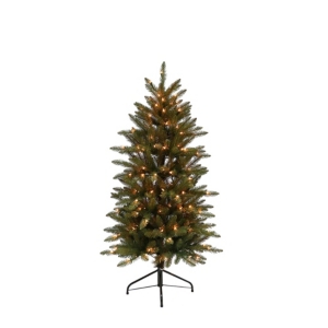 Puleo International 45 ft Pre-lit Franklin Fir Pencil Artificial Christmas Tree 150 Ul listed Clear Lights
