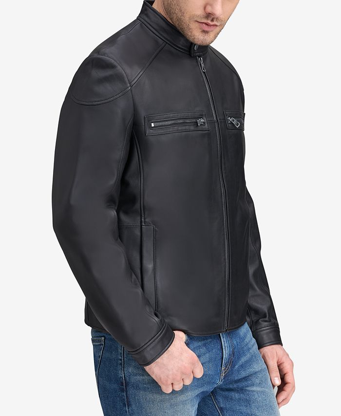 Marc New York Men's Leather Racer Jacket Macy's