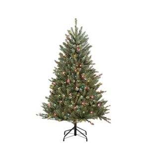 Puleo International 4.5 Ft. Pre-lit Franklin Fir Artificial Christmas Tree With 250 Multi-colored Ul Liste In Green