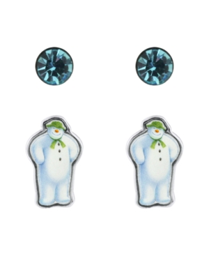 image of Snowman Cubic Zirconia Set of 2 Stud Earrings