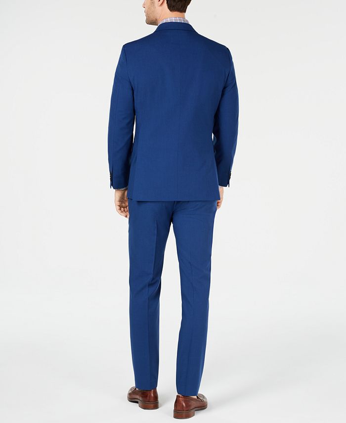 Tommy Hilfiger Men's ModernFit THFlex Stretch Blue Neat Tic Suit Macy's