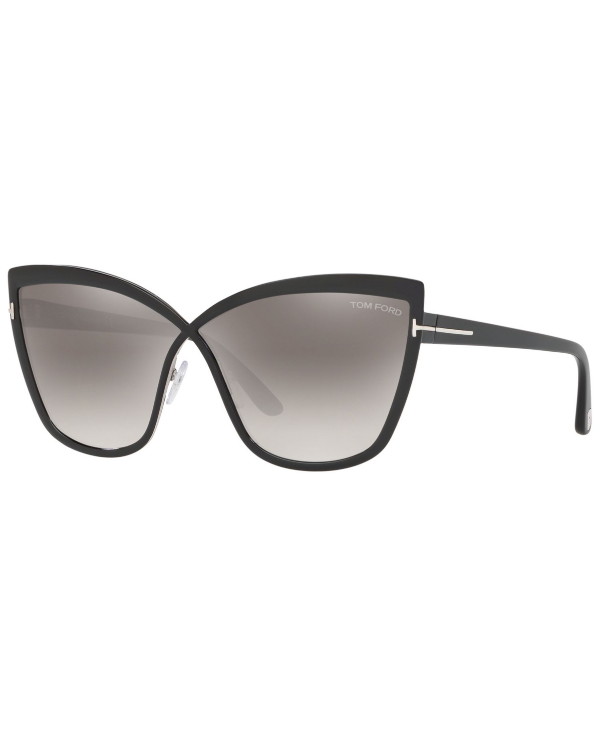 Shop Tom Ford Sunglasses, Ft0715 68 In Black Shiny,grey Mirror