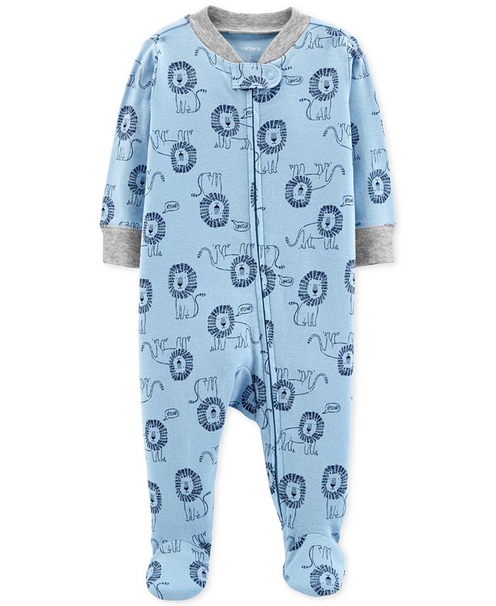 Carter s Baby Boys Lion Print Footed Cotton Pajamas Macy s