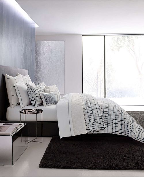 Vera Wang Shibori Grid White Duvet Cover Set Queen Reviews
