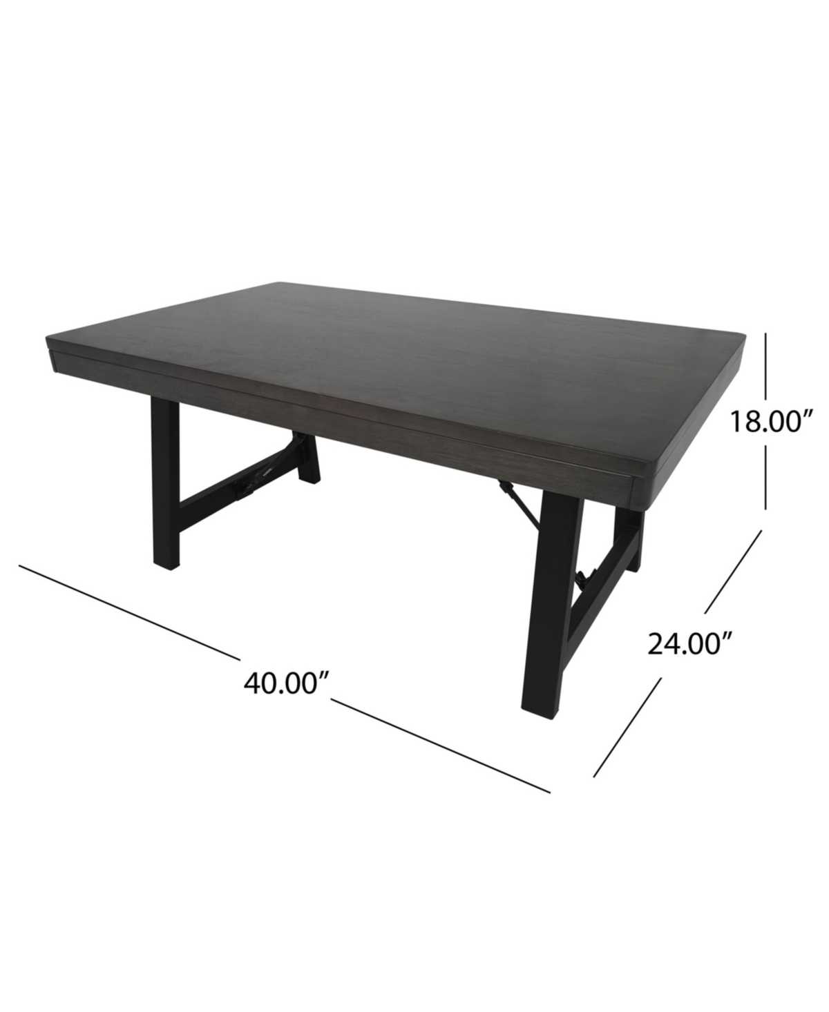 Noble House Linnett Rubberwood Farmhouse Coffee Table In Grey