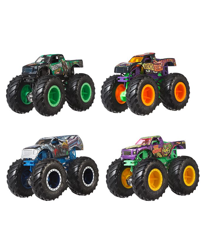 Hot Wheels Monster Trucks 1:64 4 Pack Beast Bash Vehicles - Macy's