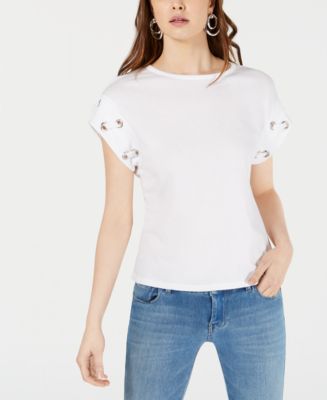 Bar III Lace Up Top