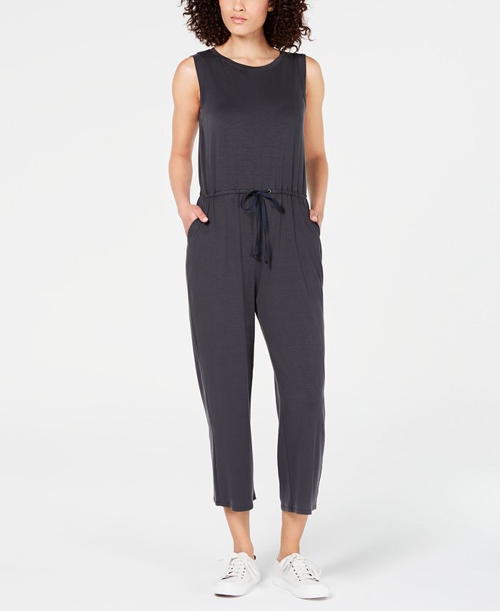 Eileen Fisher Cropped Drawstring Tencel ™ Jumpsuit, Regular & Petite ...