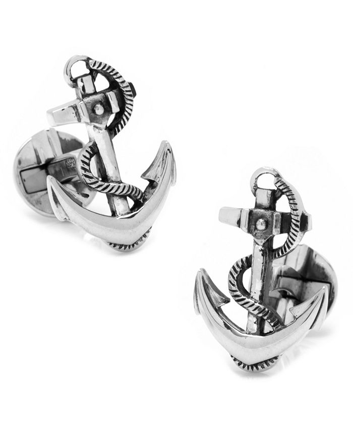 Details about   Sterling Silver Black Anchor Enamel Oval Cuff Link MSRP $378 