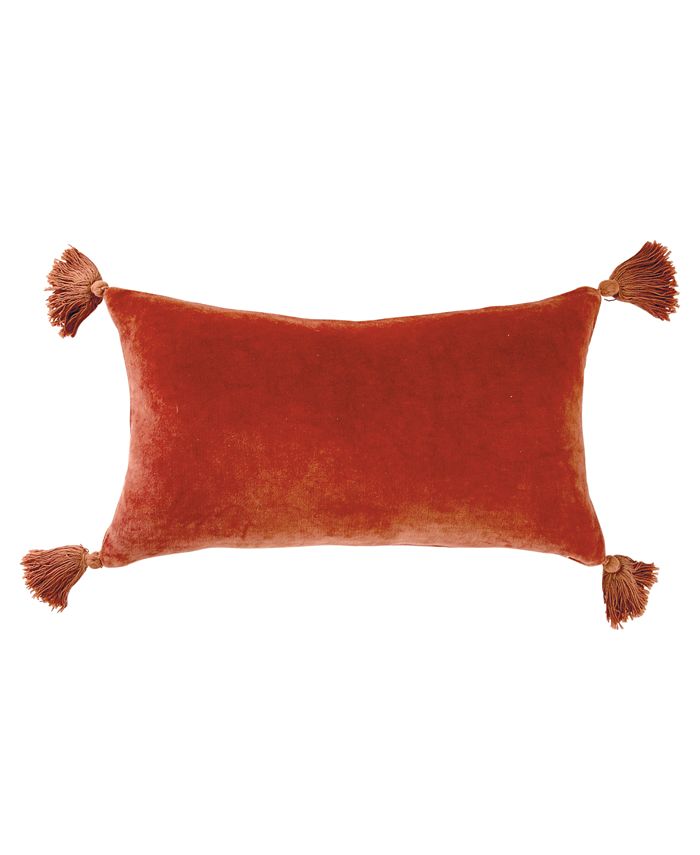 Velvet pillows with tassels on sale
