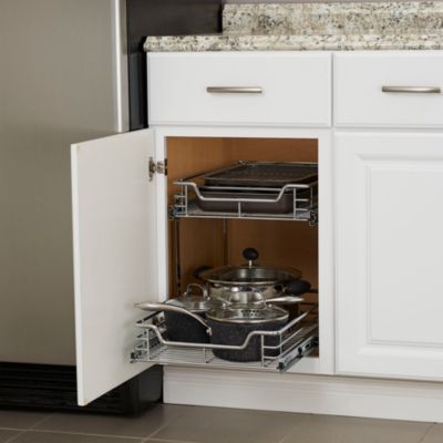 Glidez Dual Slide 2-Tier Sliding Cabinet Organizer