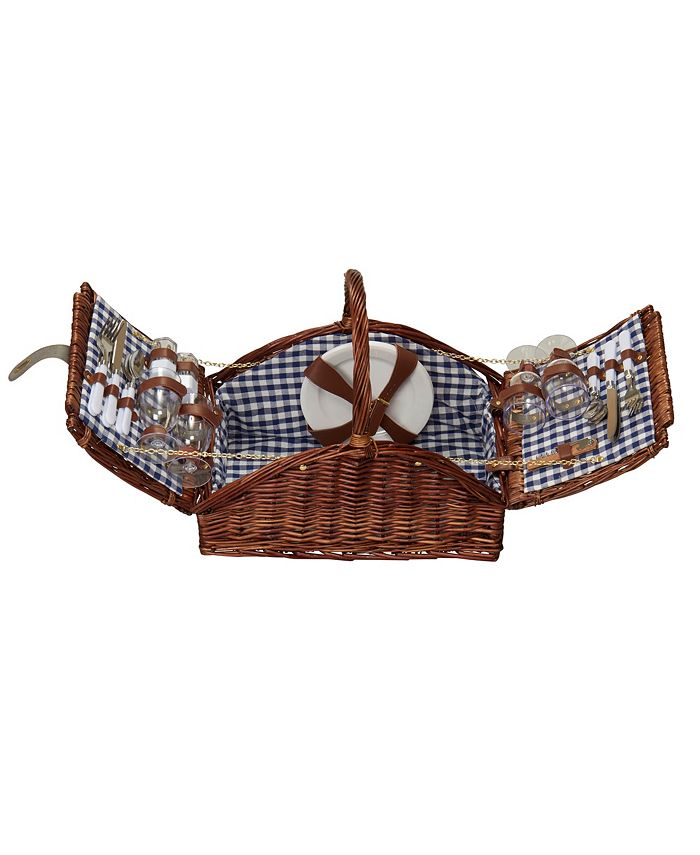 Household Essentials Willow Picnic Basket, Service for 4 Macy's