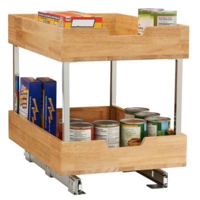 Glidez Wood 14.5" 2-Tier Sliding Cabinet Organizer
