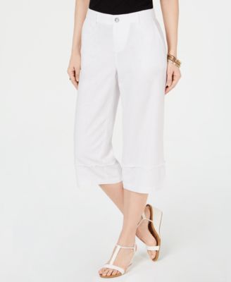 Style Co Frayed Wide-Leg Capri Pants, Created for Macy's Macy's