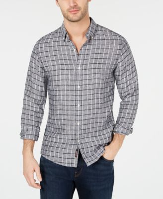 Michael Kors - Men's Slim-Fit Windowpane Linen Shirt