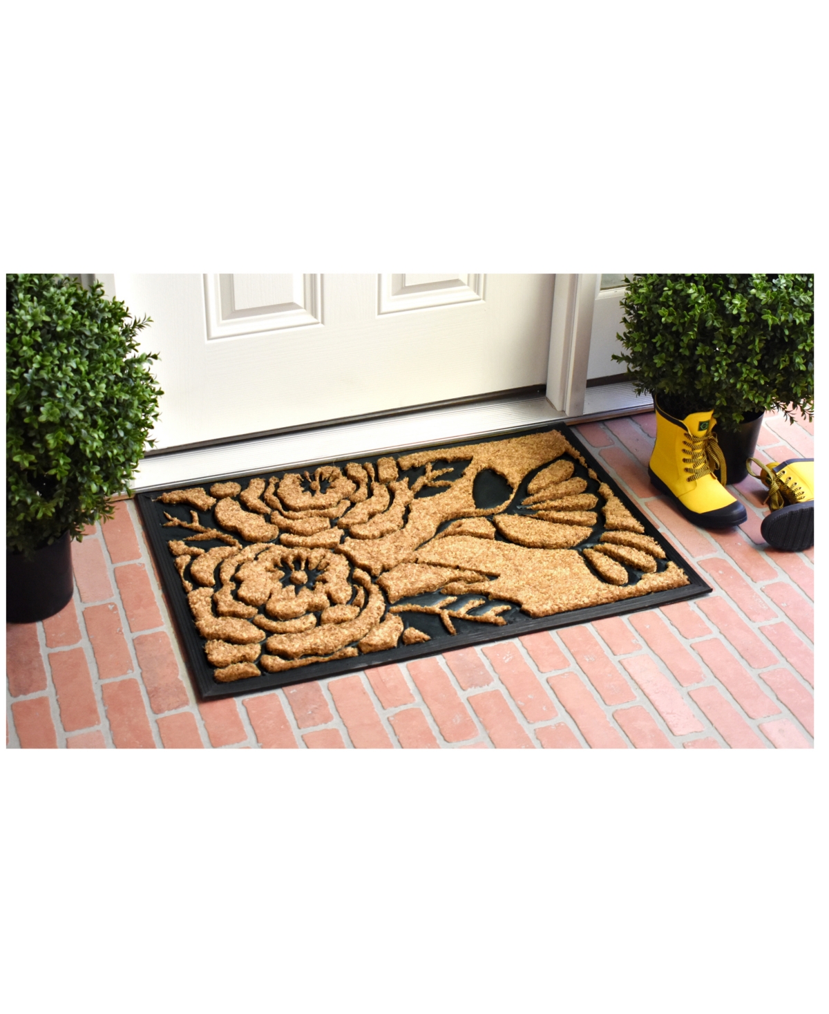 Shop Home & More Hummingbird Haven Coir/rubber Doormat, 24" X 36" In Natural,black