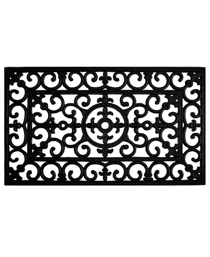 Black Circles Rubber Doormat