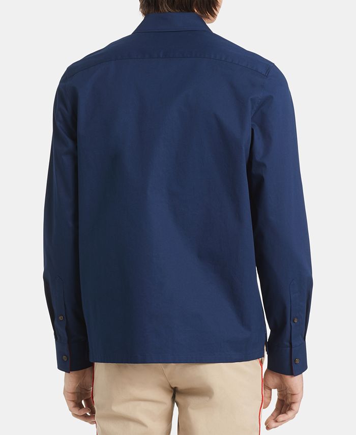 Calvin Klein Men's Classic-Fit Pieced Colorblocked Twill Shirt - Macy's