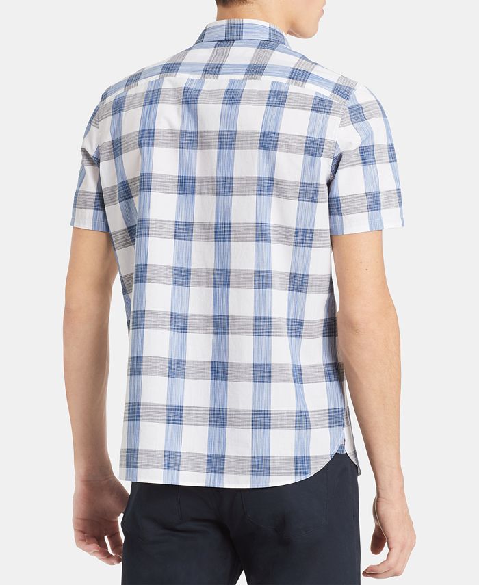 Calvin Klein Men's Classic-Fit Yarn-Dyed Plaid Shirt & Reviews - Casual ...