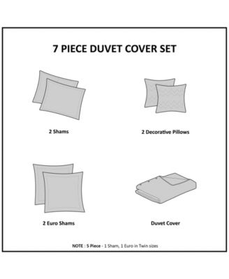 Brooklyn Jacquard Cotton 7-Pc. Duvet Cover Set, King/California King