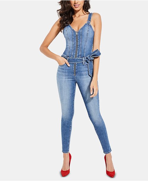 GUESS Kaia Denim Overall Jumpsuit & Reviews Leggings & Pants Juniors Macy's
