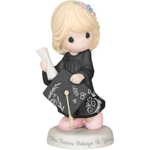 Precious Moments The Future Belongs To You Graduation Girl Figurine Bisque Porcelain 183007 In Black
