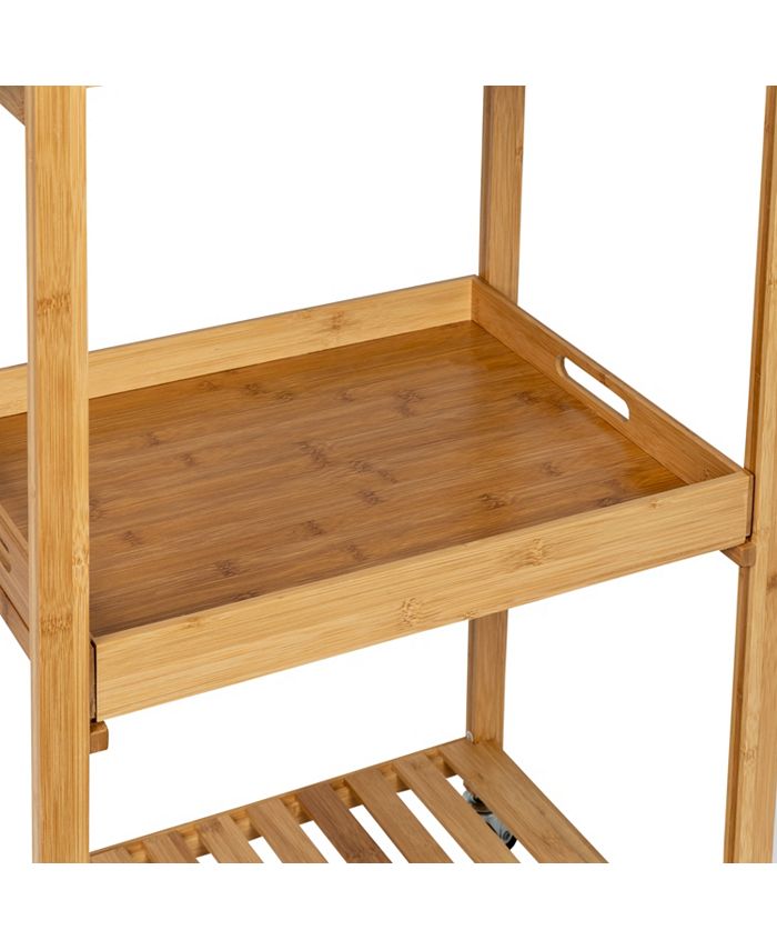 Honey Can Do 38" Bamboo Rolling Kitchen Cart Macy's