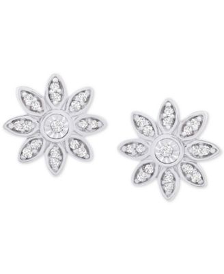 macy's diamond flower earrings