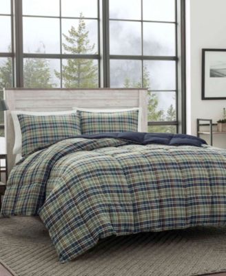 Eddie Bauer - Rugged Plaid Multi Navy Comforter Set, Full/Queen