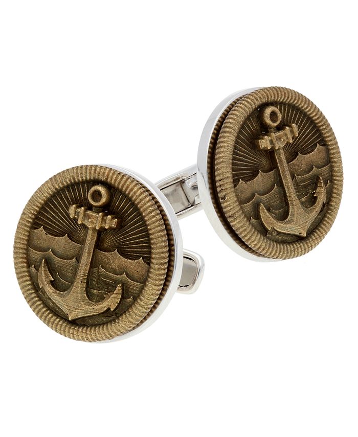 Macy's Americana Sterling Silver and Bronze Cufflinks Macy's