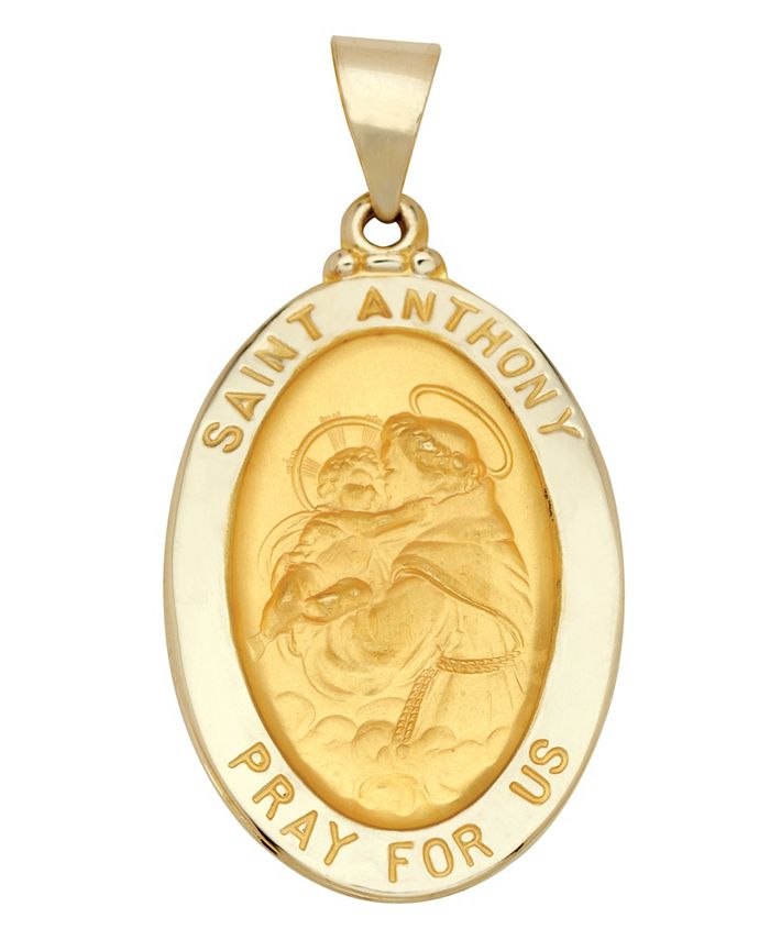 Macy's Saint Anthony Oval Medal Pendant in 14k Yellow Gold - Macy's