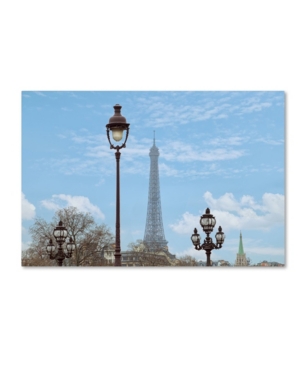 Trademark Global Cora Niele 'street Lamps And Eiffel Tower' Canvas Art In Multi