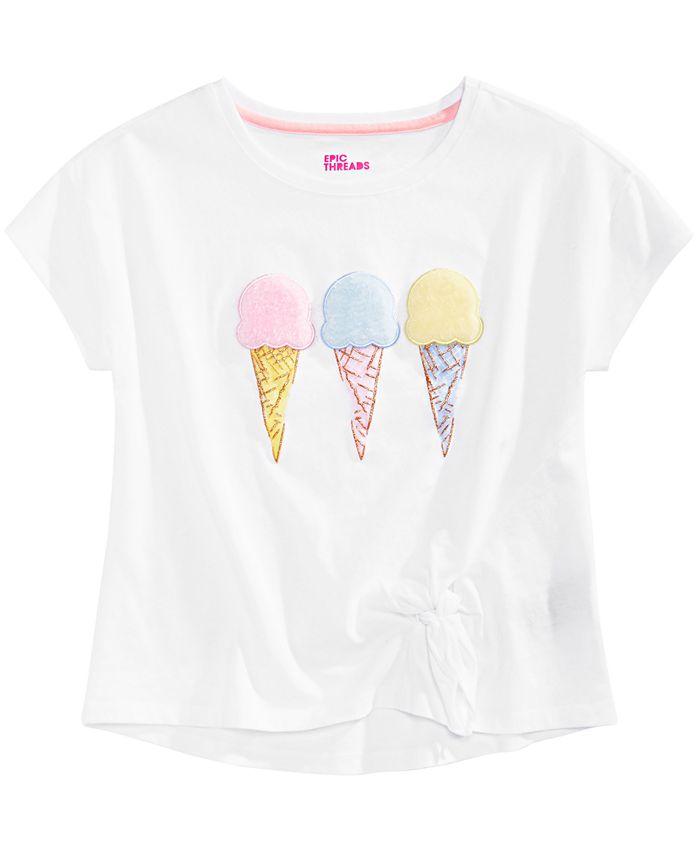Epic Threads Big Girls Ice Cream Side-Tie T-Shirt, Created for Macy's ...