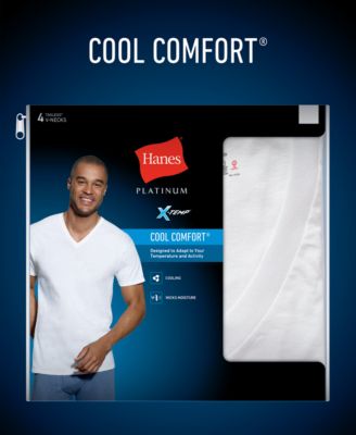 Hanes platinum x temp performance men's 4-pack vneck Undershirt