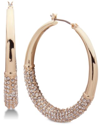 Medium Ombr&eacute; Pav&eacute; Hoop Earrings, Created for Macy's 1-1/3" 