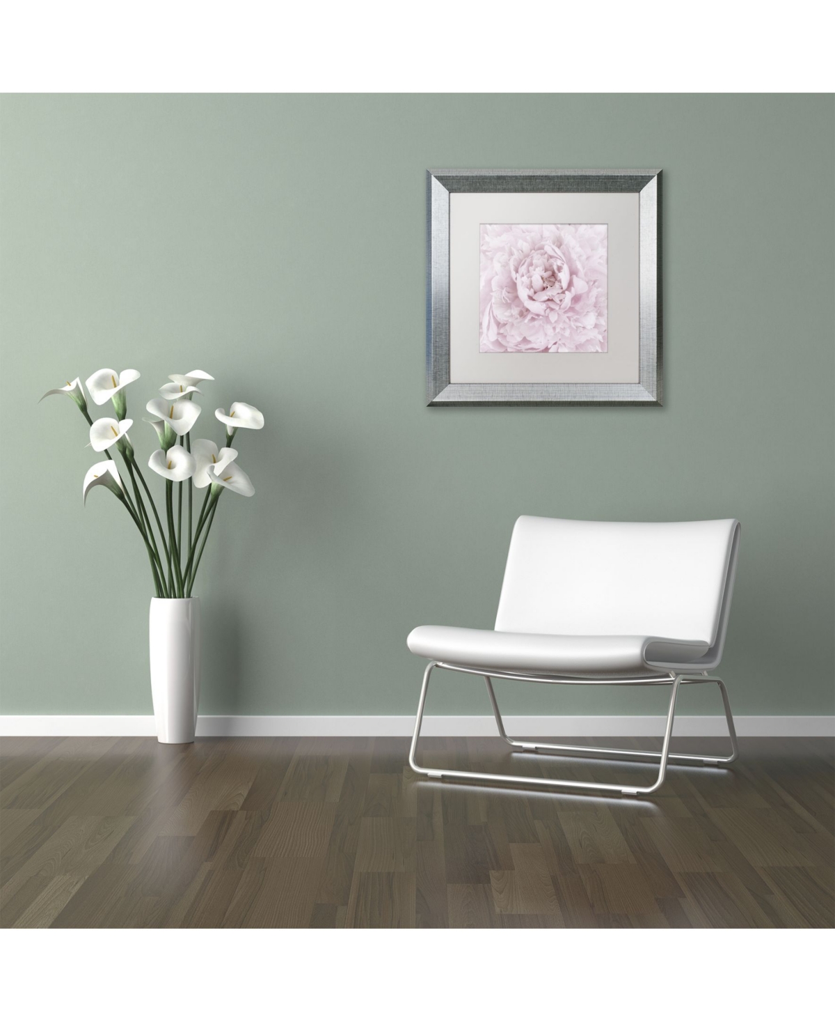 Cora Niele 'Pink Peony Flower' Matted Framed Art - 0.5