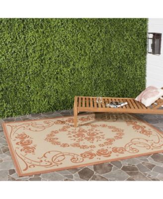 Courtyard CY1893 Natural and Terra 5'3" x 7'7" Outdoor Area Rug