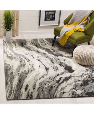 Evoke EVK285 Ivory and Gray 5'1" x 7'6" Area Rug