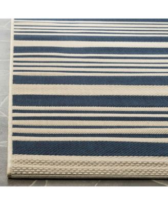 Courtyard CY6062 Navy and Beige 5'3" x 7'7" Sisal Weave Outdoor Area Rug