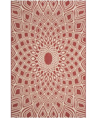 Courtyard CY6616 Red and Beige 5'3" x 7'7" Sisal Weave Outdoor Area Rug