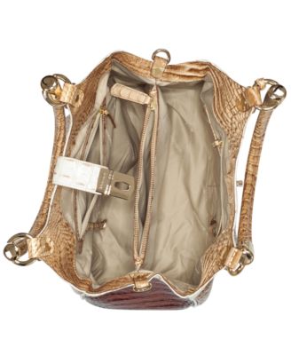 Brahmin Elisa Honeycomb Leroy Embossed Leather Satchel